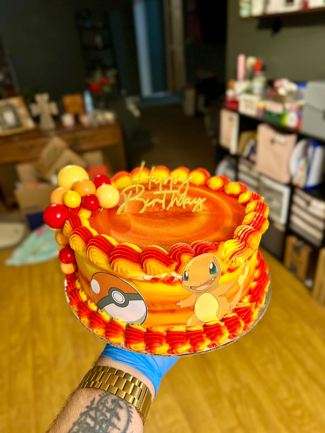 Charizard-themed birthday cake